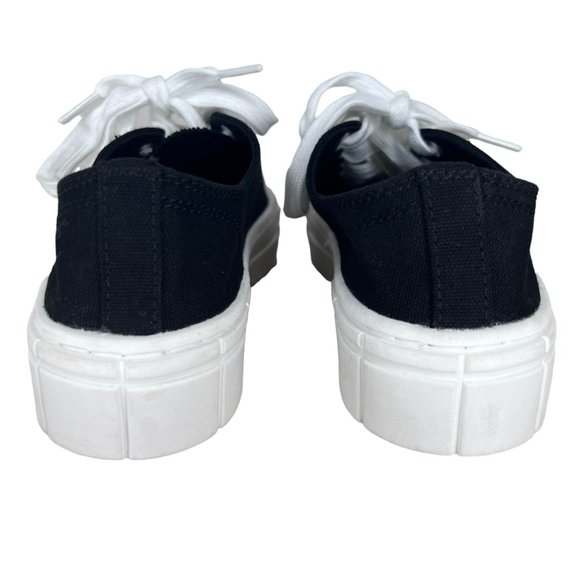 Mad Love Fran Women's Black White Lace Up Canvas Sneaker Shoes Size 7 - Picture 5 of 8
